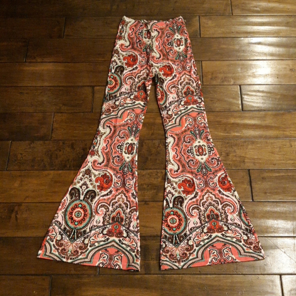 Free People Harper pink combo flare pants XS - Picture 7 of 8